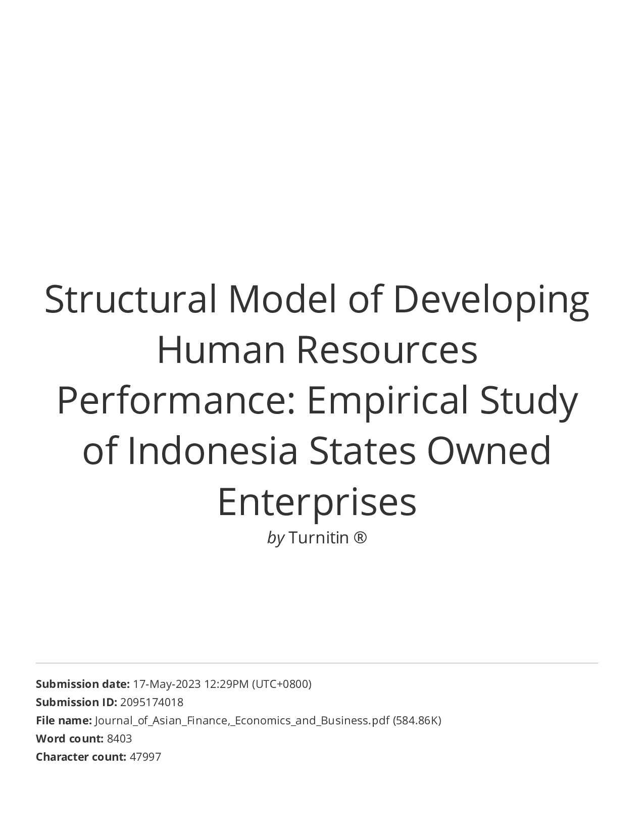 Structural Model of Developing Human Resources Performance_ Empirical Study of Indonesia States Owned Enterprises