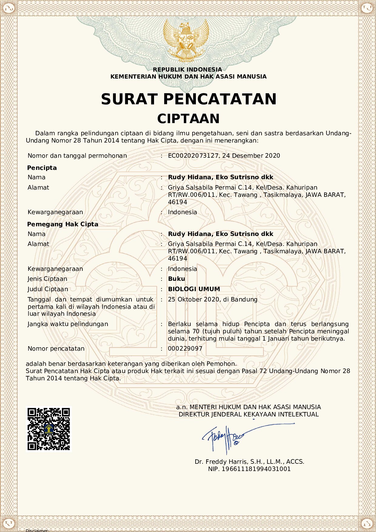 sertifikat haki bio umum edisi 1