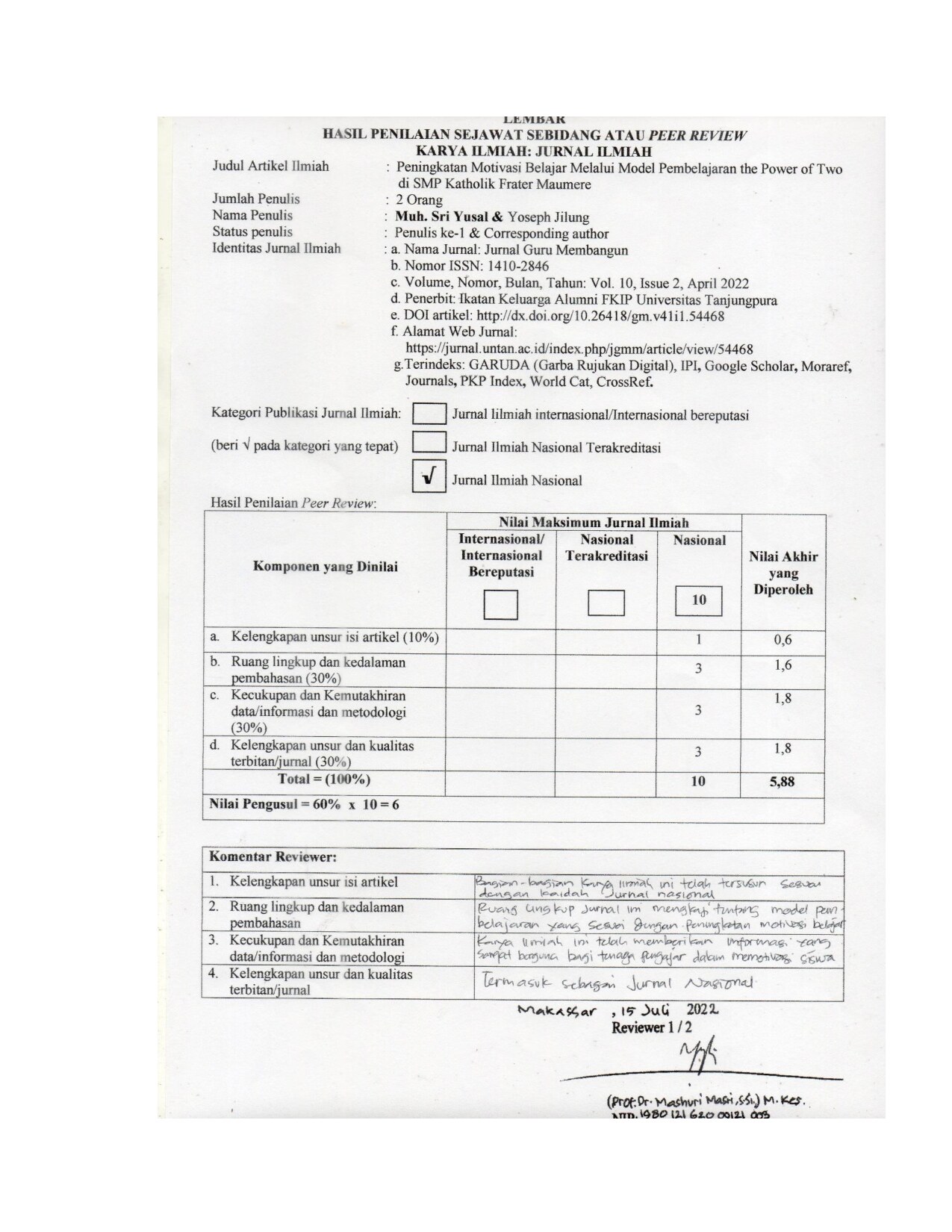 JURNAL GURU MEMBANGUN