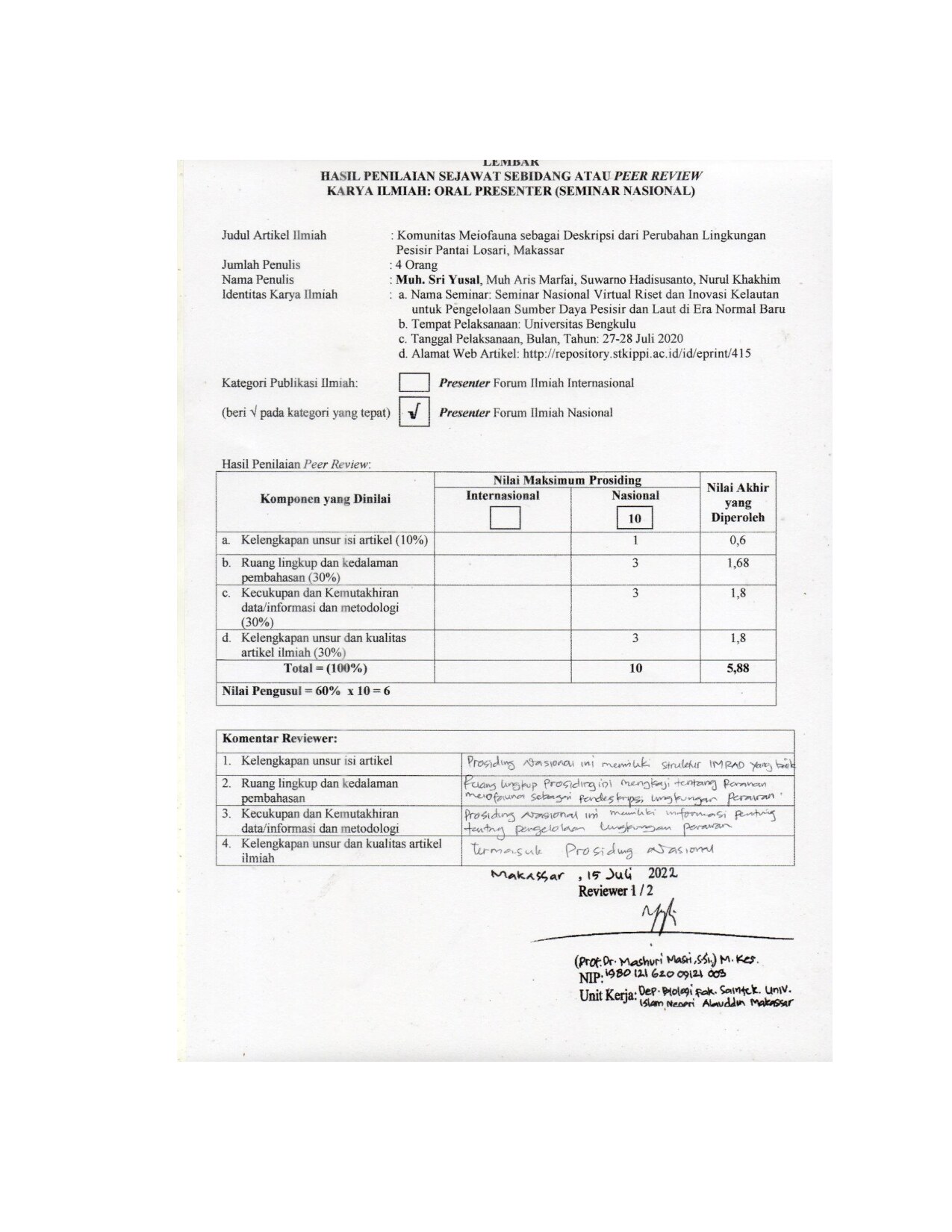 PROSIDING NAS UNIV. BENGKULU