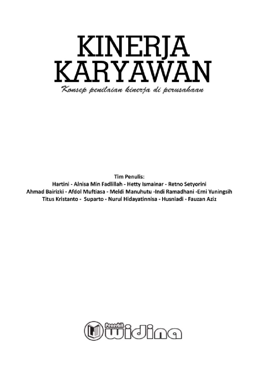 KINERJA KARYAWAN (KONSEP PENILAIAN KINERJA DI PERUSAHAAN)