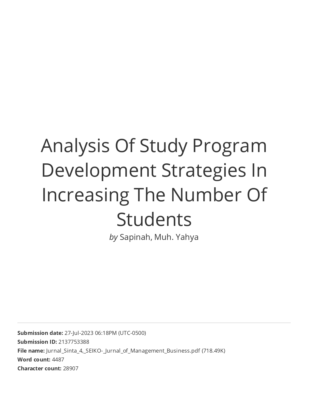 Analysis Of Study Program Development Strategies In Increasing The Number Of Students