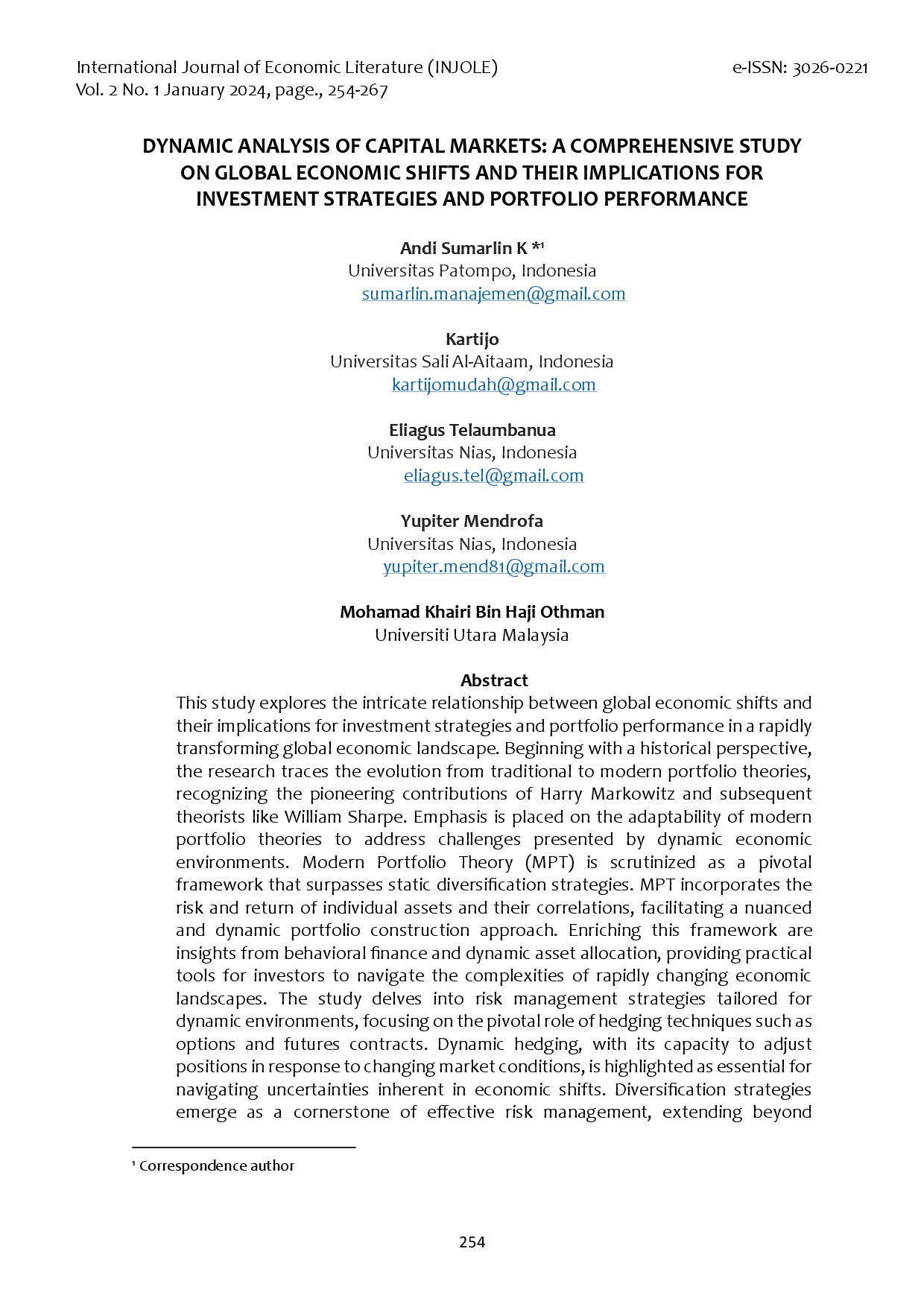 Dynamic Analysis Of Capital Markets A Comprehensive Study On Global Economic Shifts And Their Implications For Investment Strategies And Portfolio Performance