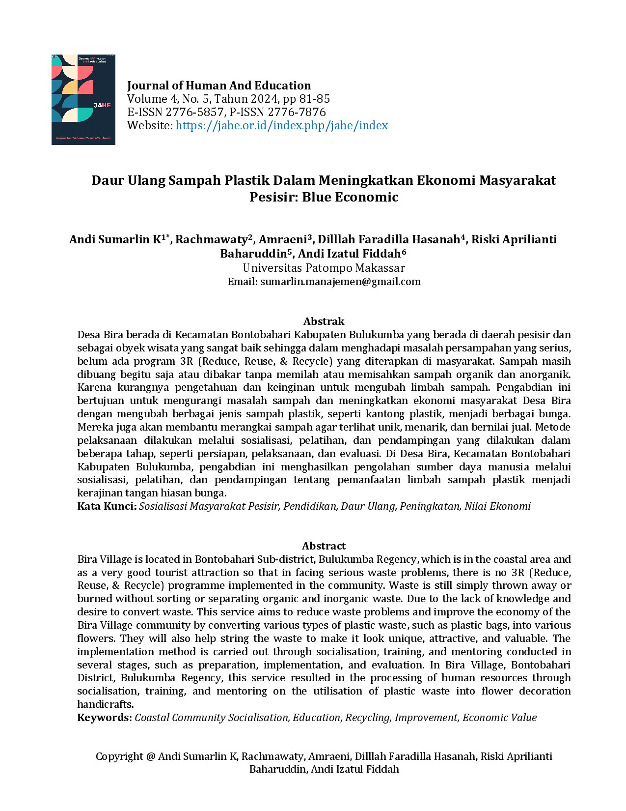 Daur Ulang Sampah Plastik Dalam Meningkatkan Ekonomi Masyarakat