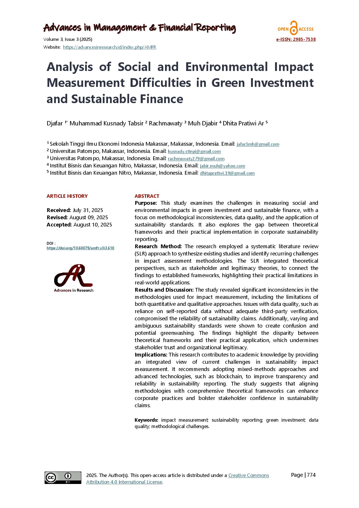 Analysis of Social and Environmental Impact Measurement Difficulties in Green Investment and Sustainable Finance