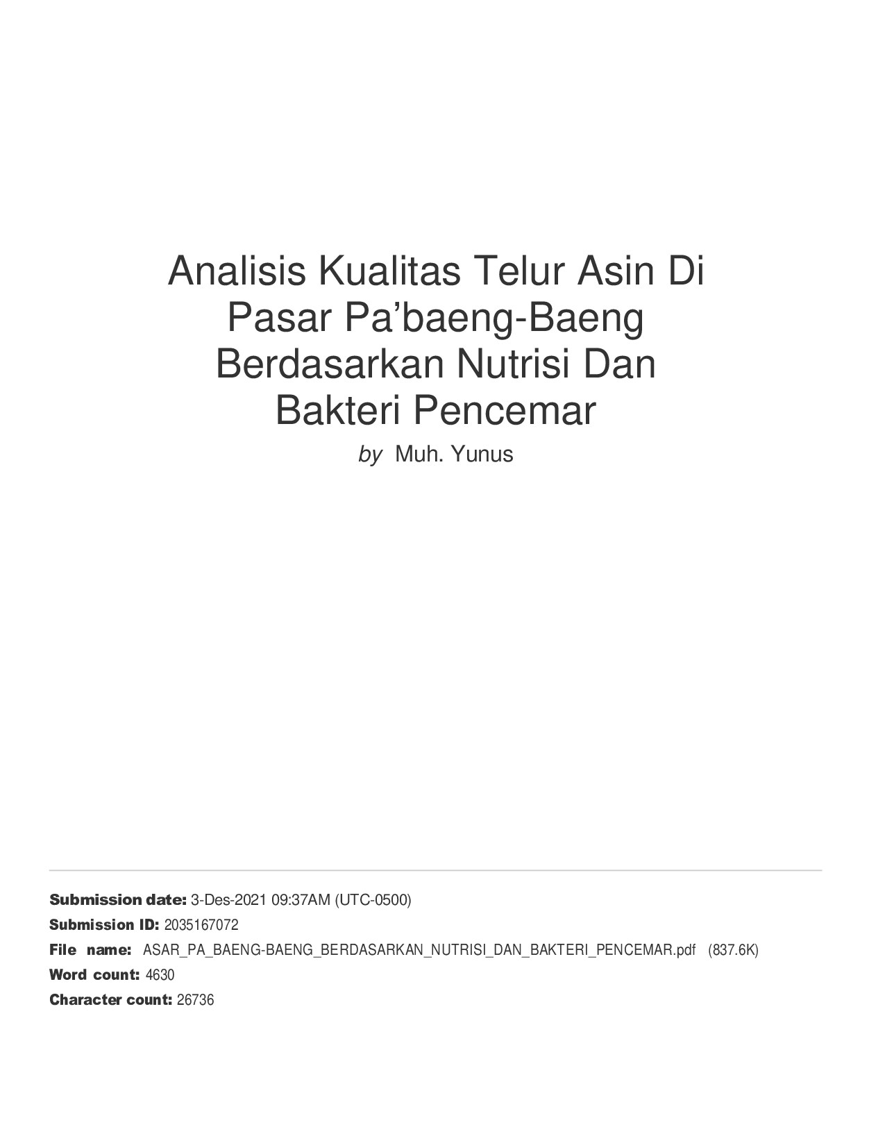 Artikel Analisis Kualitas Telur Asin-Dr. H. Muh.Yunus, M.Pd